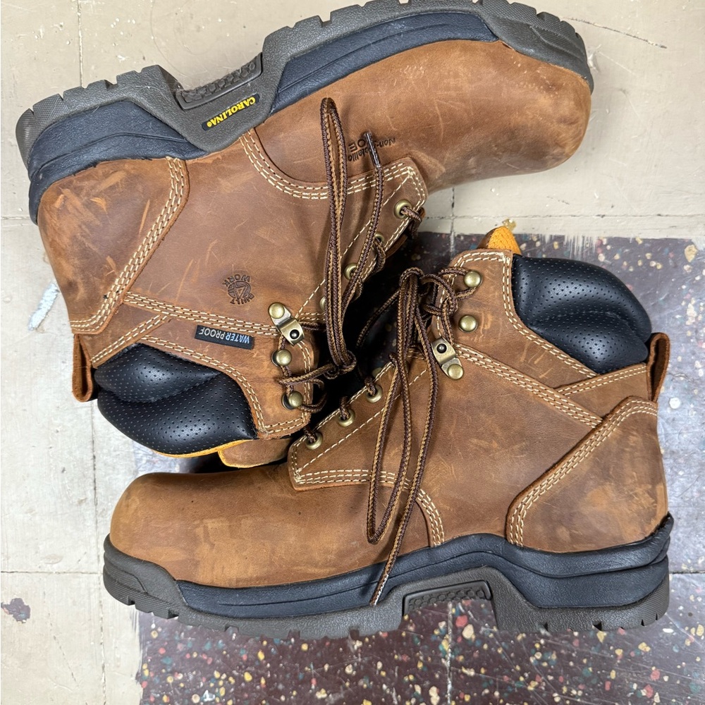 Brown and Black Rugged Lace-Up Boots